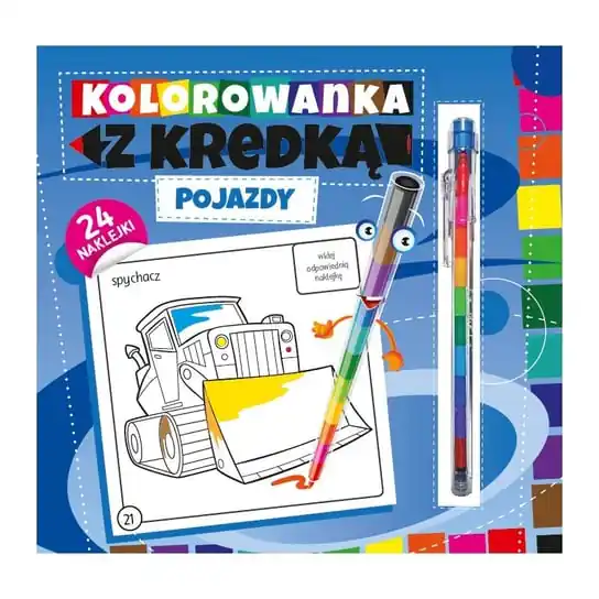 Kolorowanka z kredką. Pojazdy Darmowa dostawa