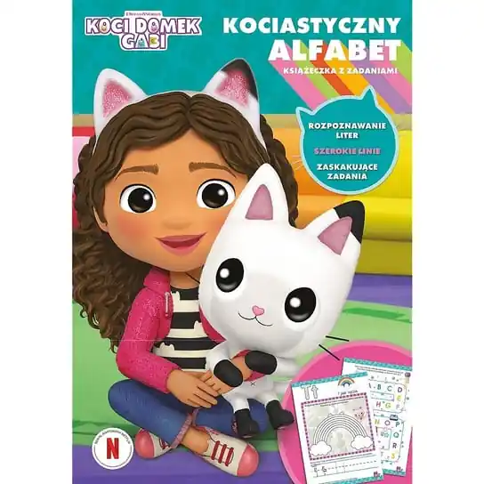Popularny Koci domek Gabi. Książeczka z zadaniami, rebusy, kolorowanka, alfabet