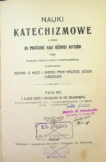 Nauki Katechizmowe o łasce Bożej Tom VII 1912 r. Promocja