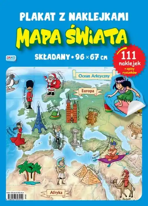 Mapa świata. Plakat z naklejkami Niska cena