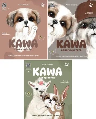 Darmowy zwrot Kawa i przyjaciele + Kawa obserwuje tatę +Kawa z mamą PAKIET 3 książki - Anna Załęcka